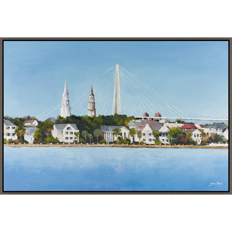 Charleston Living Painting by James Pratt, Glass Coat, 37.75" H x 55.75" W