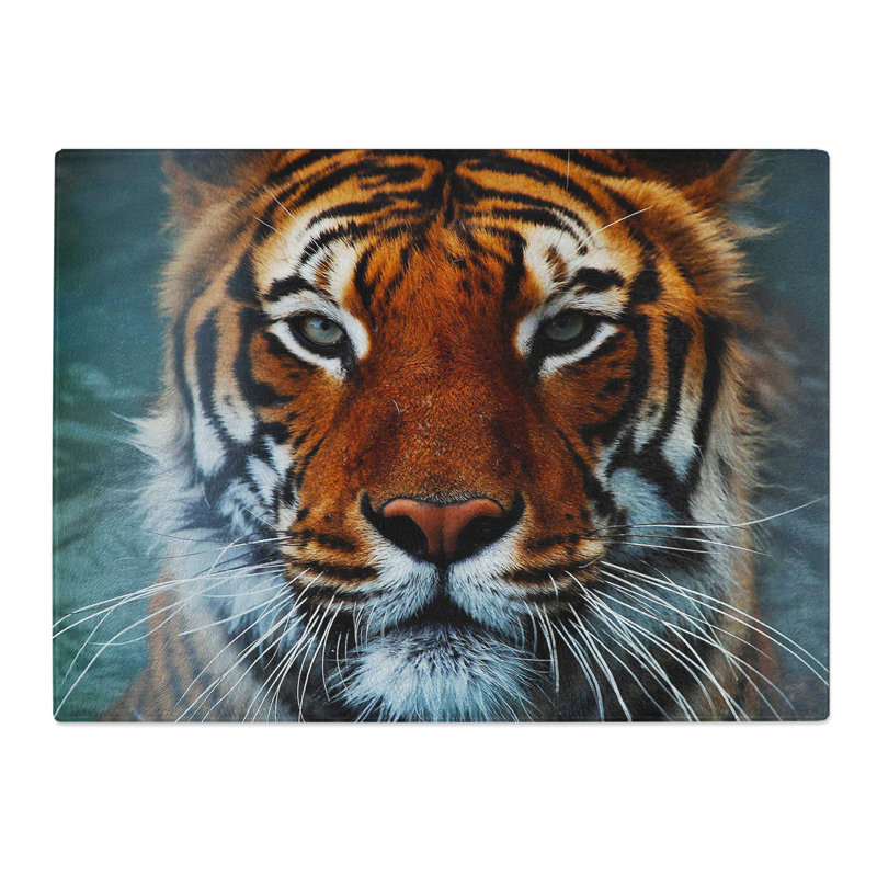 Tiger 8 Art  Glass Chopping Board