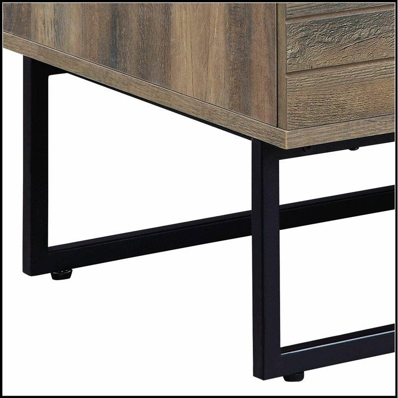 Table basse noire avec rangement ouvert et pieds en métal durables pour les maisons modernes et traditionnelles