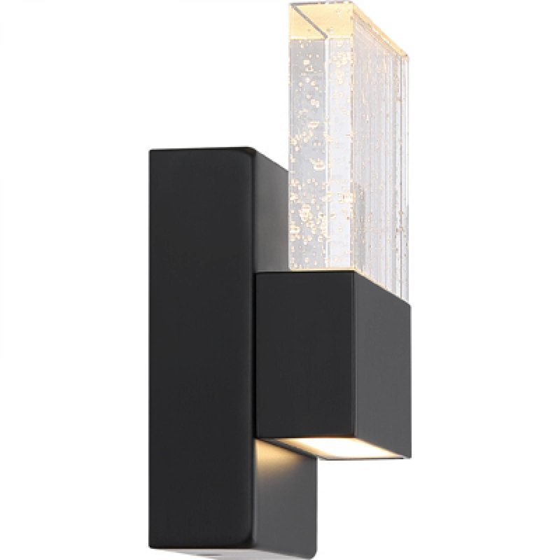 Hildebran LED Flush Mounted Sconce, Matte Black, 7" H x 7.25" W x 2.5" D