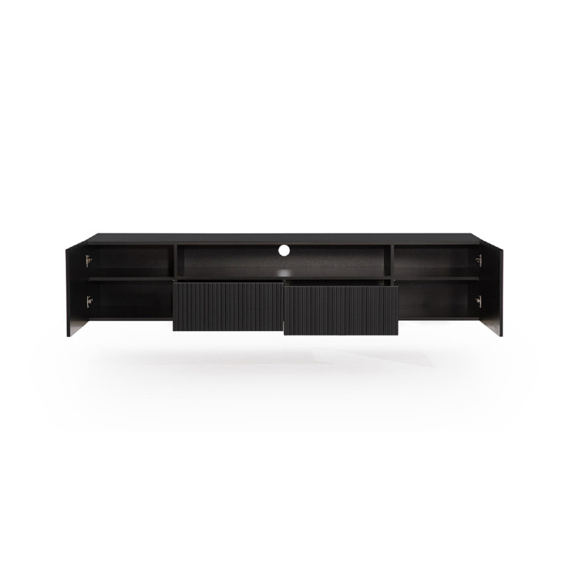 Amyanne Unfinished TV Stand for TVs up to 55", Black