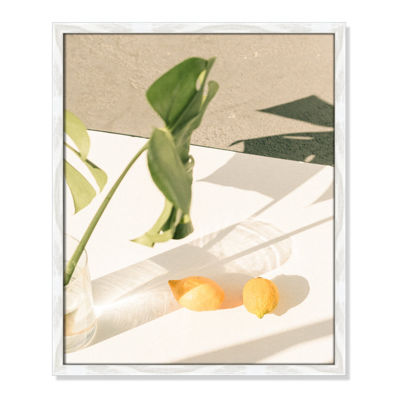 Citrus & Palms par Chandra Oh - art encadré, H 25,5 po x l 21,5 po x P 0,75 po, Cadre à grain de bois blanc