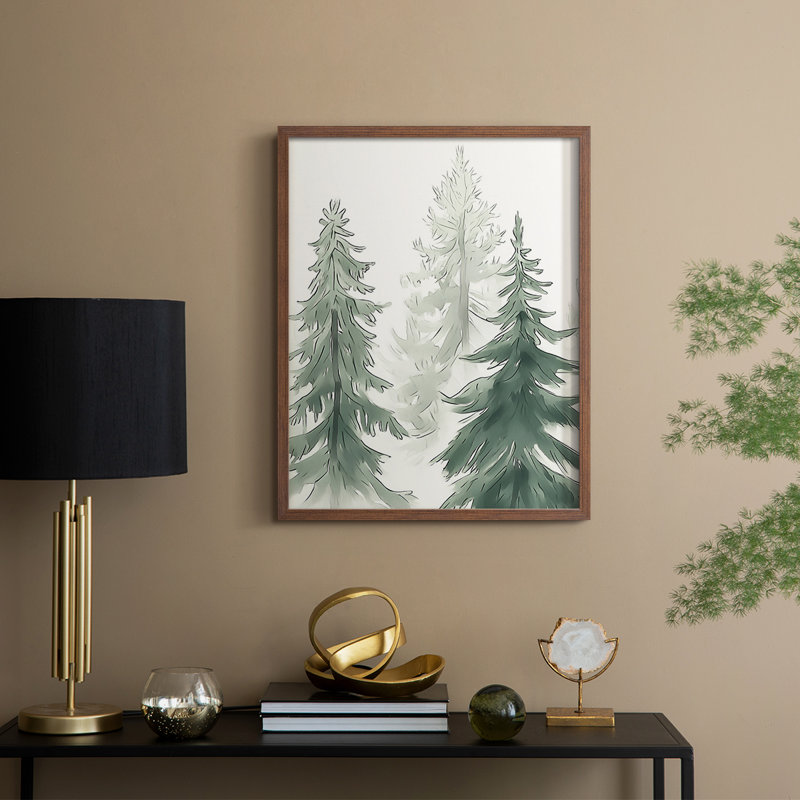 «Christmas Holiday Art XC III», reproduction encadrée - bois massif, H 11 po x l 9 po, Noyer