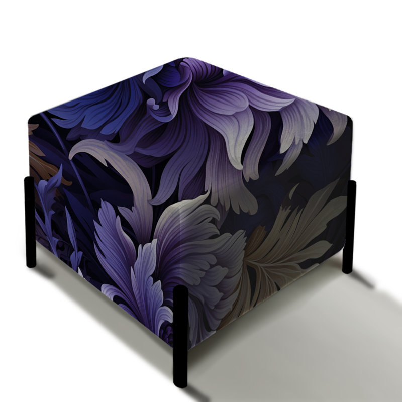 Mystic Purple Damask Whispers - Repose-pieds carré damassé