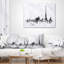 Peinture Paris Avec Oreiller Silhouette Eiffel Cityscape