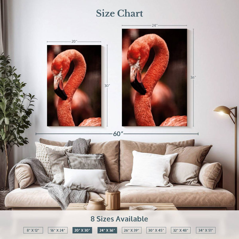 Brampt Caribbean Flamingo II, 36" H x 24" W