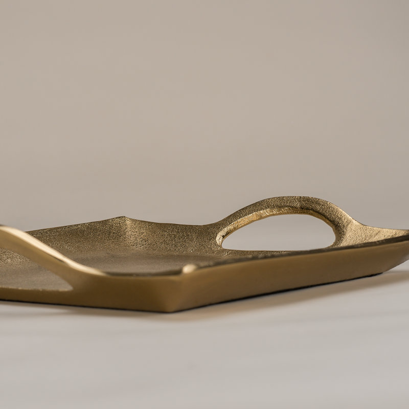 Downley Metal Tray, Gold