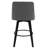 Minceta Swivel Bar Stools Set Of 2, 30 Inch Counter Height Pu Leather Upholstered Barstools With Low Tufted Back & Footrest, Solid Beech Wood Legs For Kitchen Island Home Bar Dark Gray-93801832-93801834-124606443