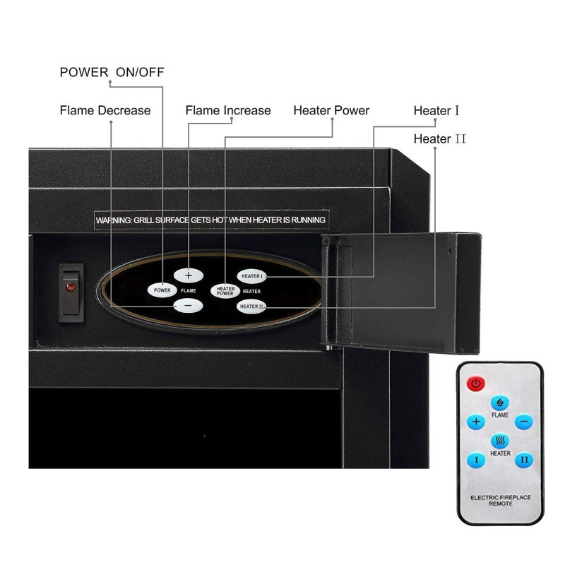 TV Stand With Fireplace Included with Remote Control, Adjustable Flame, White
