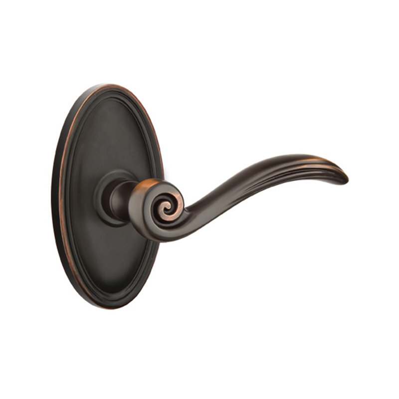 Poignée de porte Elan Passage (Hall & Closet) avec rosette, Bronze huilé, Gauche