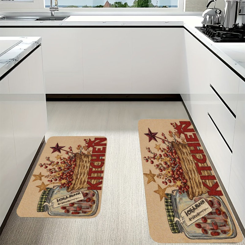Tapis de cuisine et d'entrée 2 pièces Rustic Berry & Star