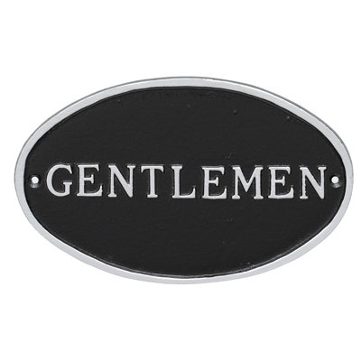 Plaque d’adresse de toilette ovale gentlemen’s
