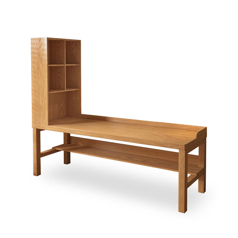 Bureau rectangulaire en bois massif Burlywood, H 70,87 po x l 70,87 po x P 23,62 po, Retour à gauche