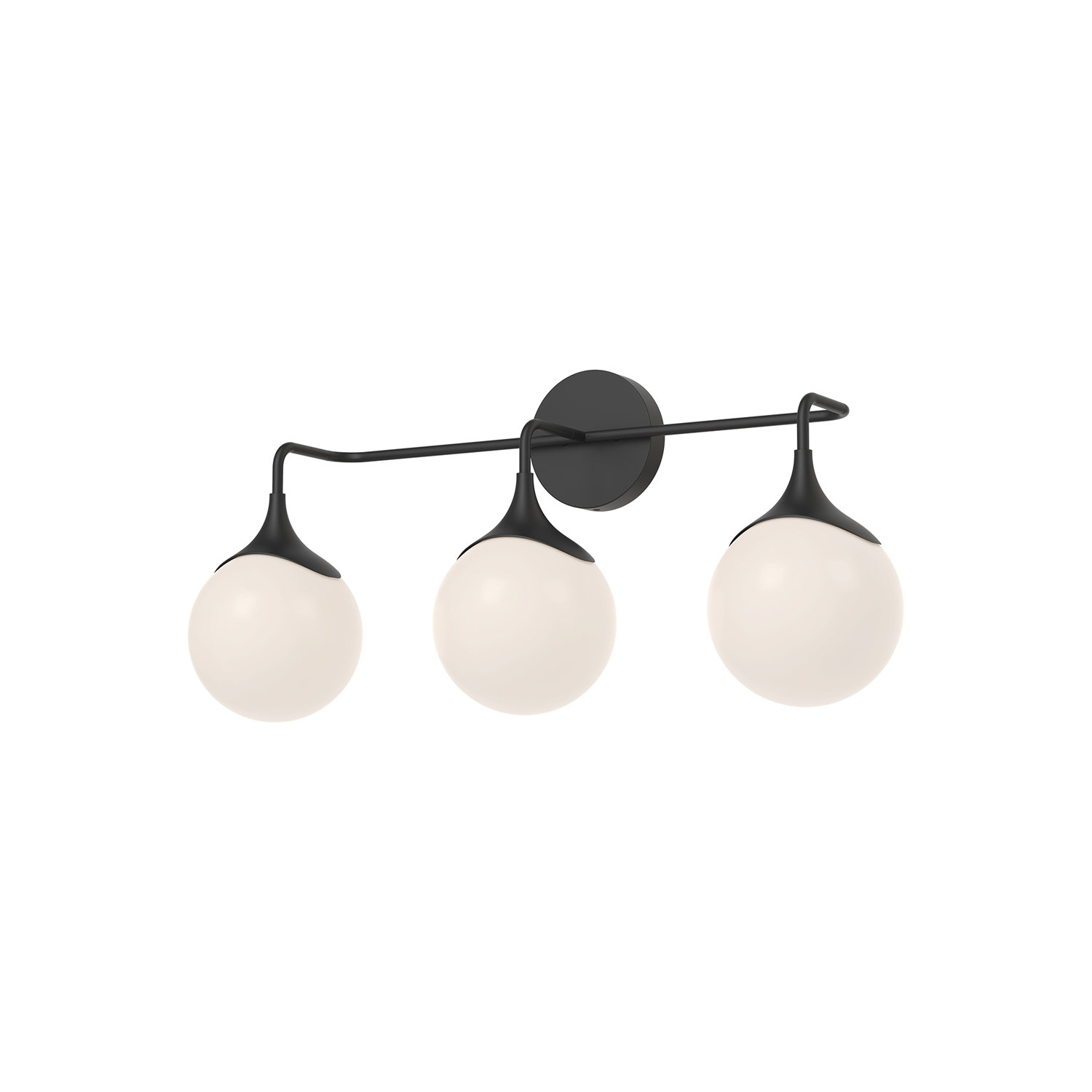 Nedra Frosted Vanity Light, Matte Black, 3