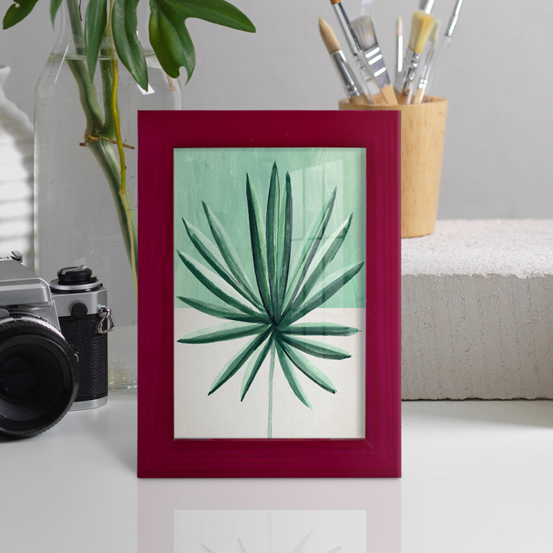 Verging Palm IV - Impression encadrée avec verre, Rouge, H 7 po x l 5 po x P 1 po