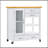 Versatile White Kitchen Island Cart with Walnut Wood Top, Rolling Storage Cabinet on Wheels, and Multiple Drawers