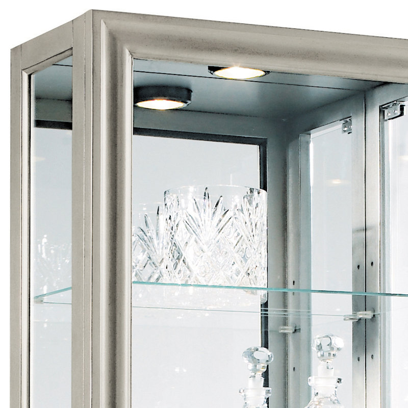Keepsakes Side Entry 5 Shelf Curio Cabinet, Platinum Silver