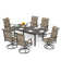 Rectangle Outdoor Patio Dining Set Expandable Heavy Duty Metal Table With Sling Chairs