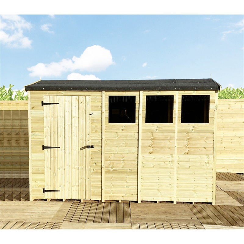 Kaphan 11 ft. W x 4 ft. D Solid Wood Garden Shed