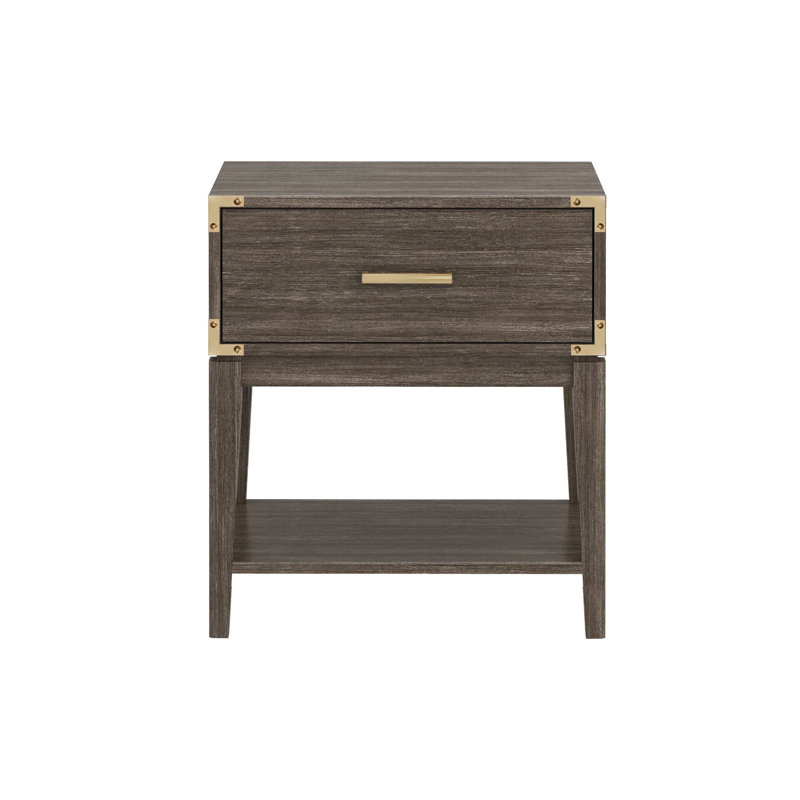 Aasir 19.25'' W Solid Wood Nightstand, Clay