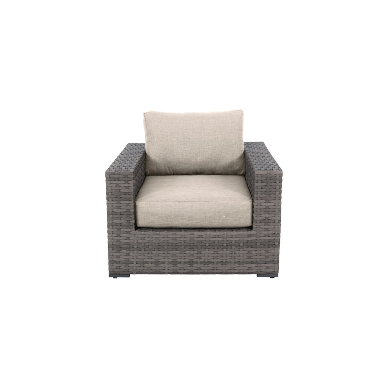Kaiser Wicker Outdoor Lounge Chair , Cushions Included, Light Beige