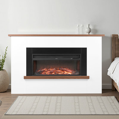 Foyer électrique autoportant de 65,5 pouces, 1 500 W, 5120 BTU, protection contre la surchauffe, flammes réglables, minuterie, télécommande, idéal pour le chauffage domestique, fabrication en acier 5120 BTU avec, pouces, maison,