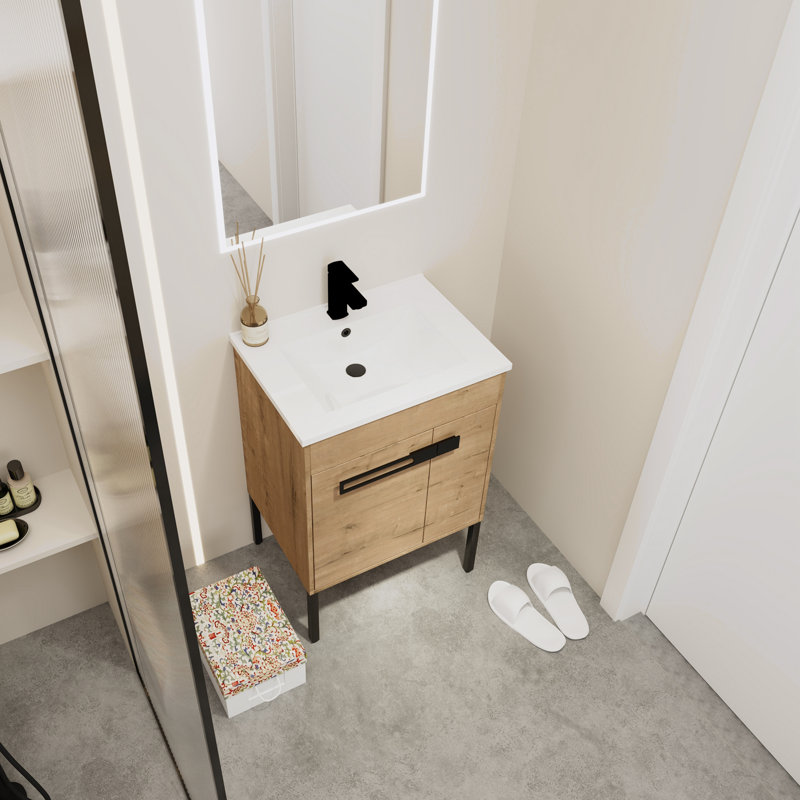 Wilmore 24'' Single Bathroom Vanity with Ceramic Top