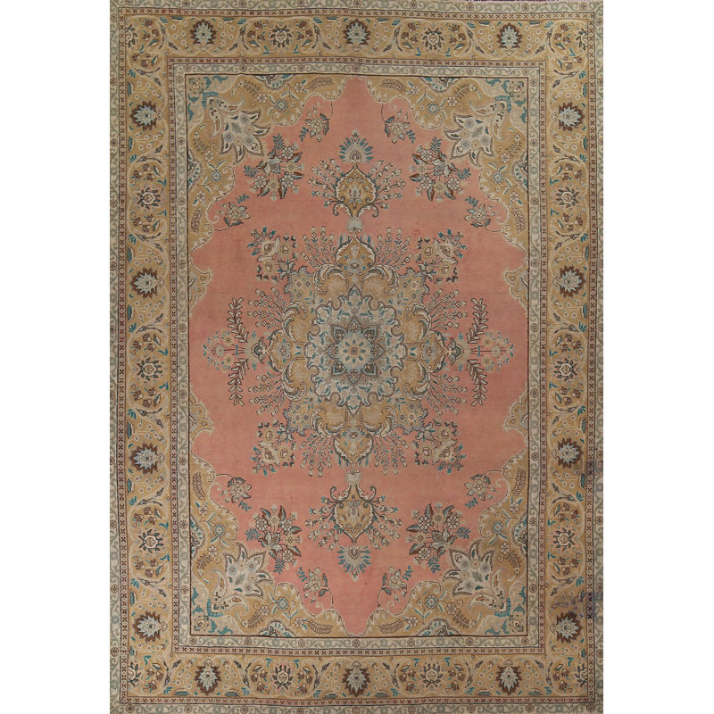 Handmade Pink Traditional Area Rug 10x13
