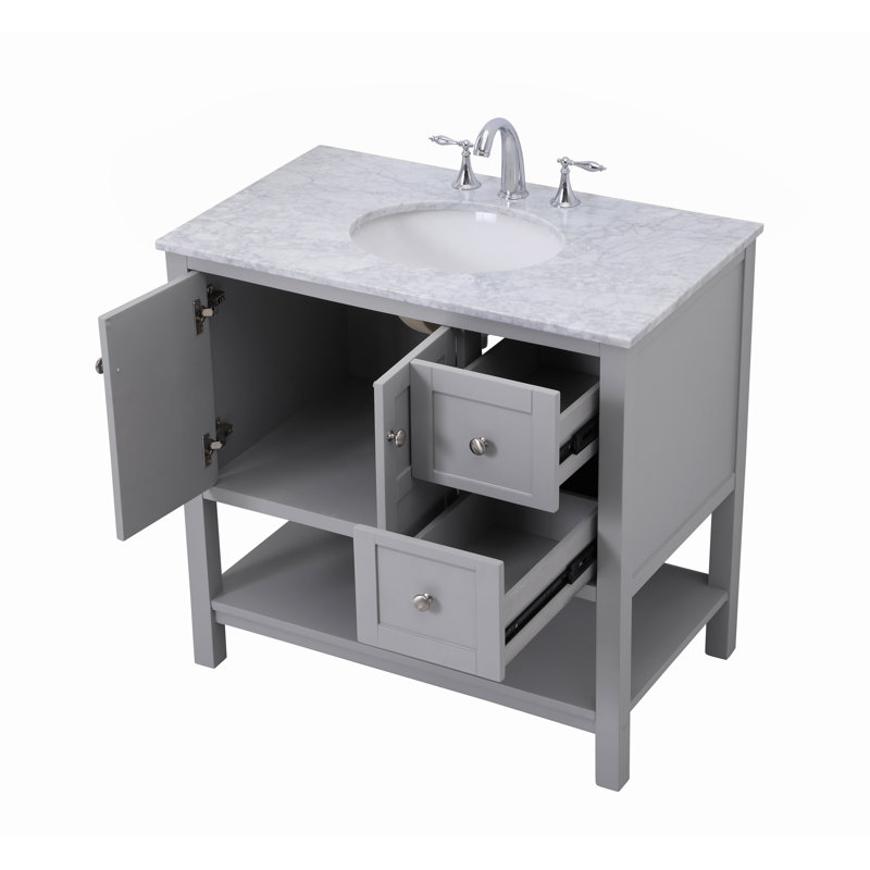 Ensemble de meuble-lavabo simple 36 po Amyra, Gris