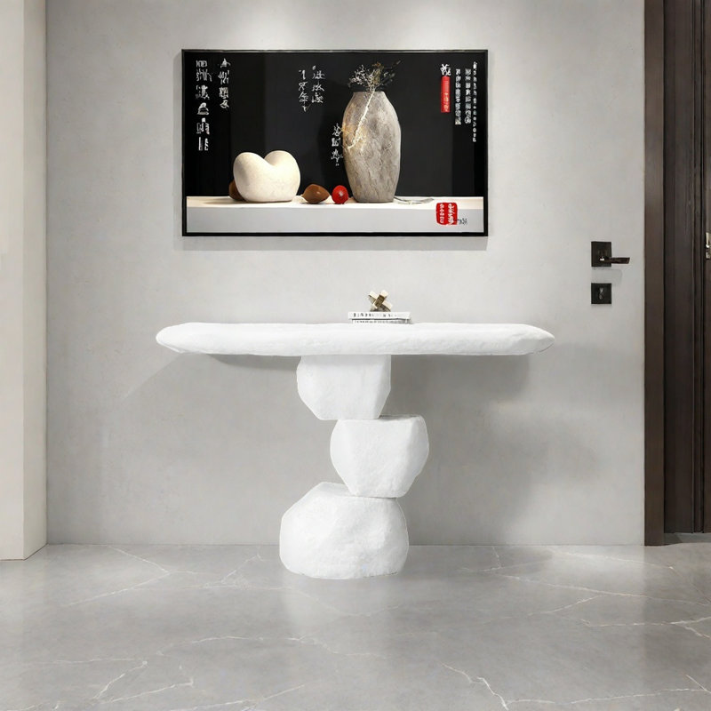 Console Modern Minimalist Art Design, Blanc, H 35,43 po x l 47,24 po x P 15,75 po