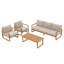 Ensemble de patio extérieur en bois massif 4 pièces