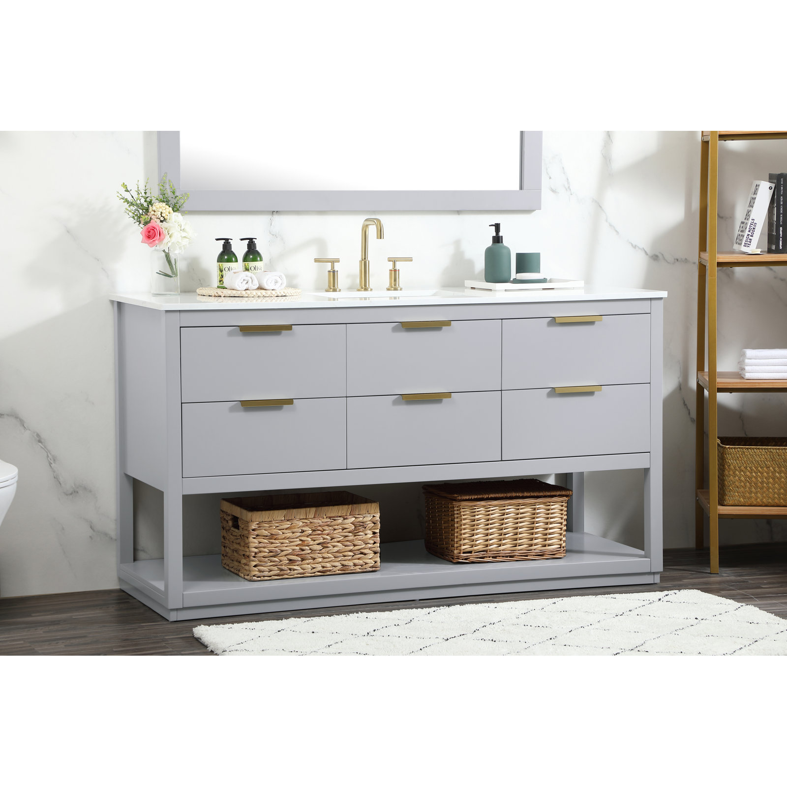 Felicity 60'' Single Bathroom Vanity, Gray
