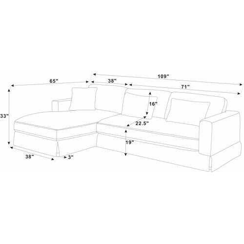 Ebern Designs Kurstie 2 - Piece Upholstered Sectional | Wayfair