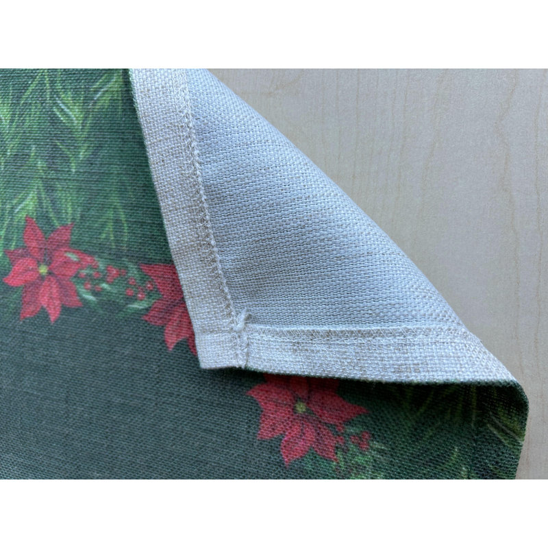 Napperon des Fêtes, motif de poinsettias, ensemble de 2