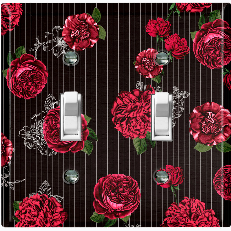 Patterned 2 - Gang Toggle Light Switch Standard Wall Plate