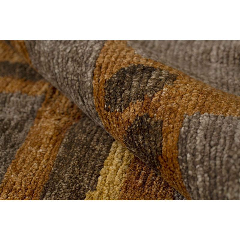 Handmade Wool Abstract Area Rug, Rectangle 6' x 9'