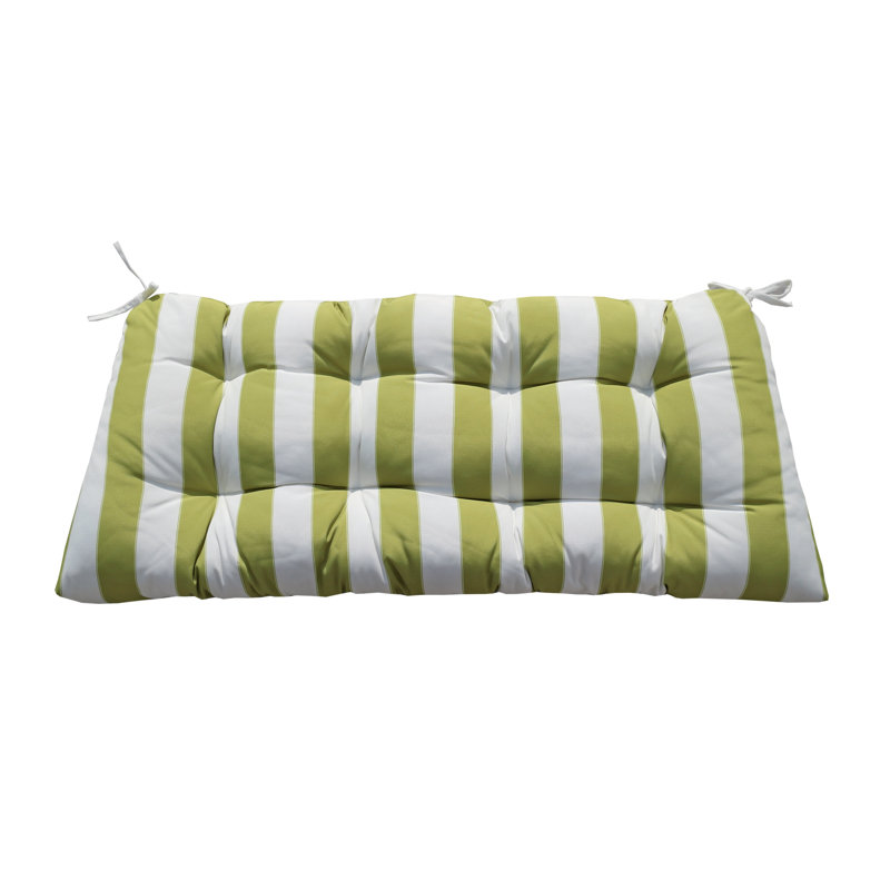 Outdoor Bench Cushions, Striped, Green