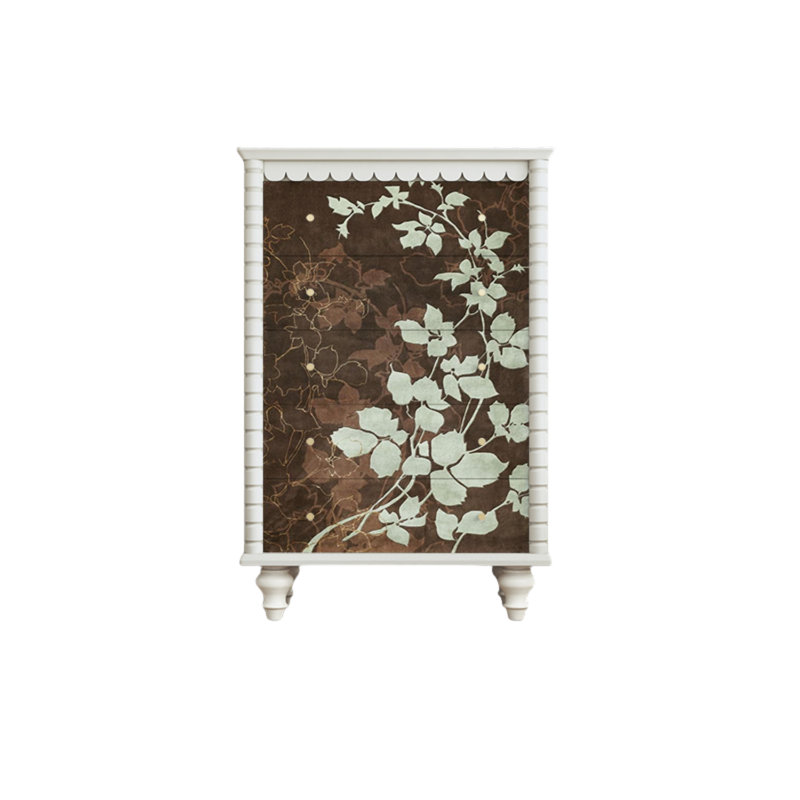 Commode décorative à cinq tiroirs Retro, Blanc