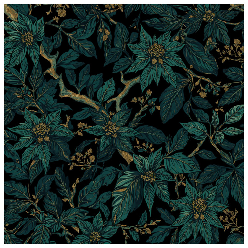 Tapis de bain feuilles sarcelle, L 34 po x L 21 po
