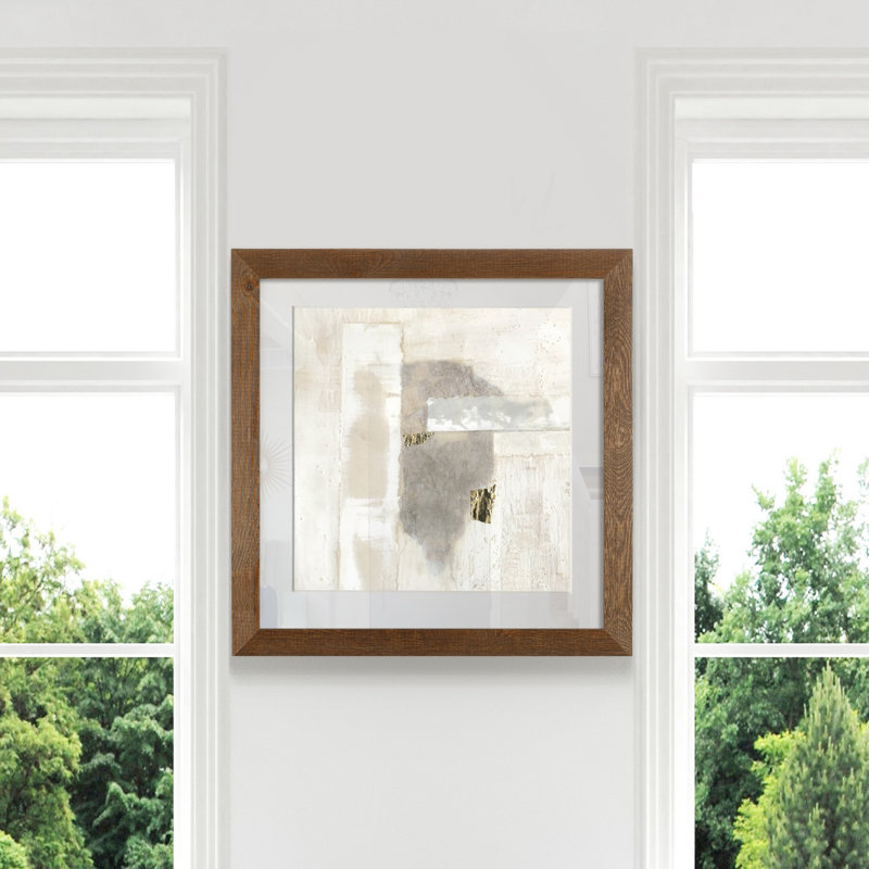 " Neutral Gold I ", 17" H x 17" W x 1.5" D, Maple Framed