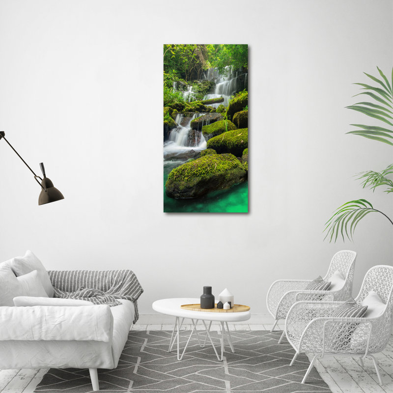 Waterfall In The Jungle - Wrapped Canvas Print