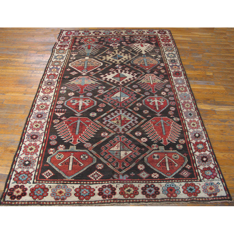 Tapis kazak brun antique Tribal Primitive