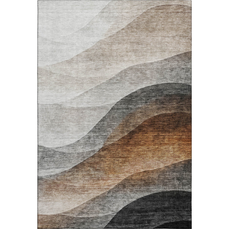 Premium Machine Washable Melvin AMF1176 Swirls Rug, Rectangle 10' x 14'