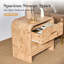 Table de chevet légère Burlwood avec coin incurvé, bois d'ingénierie épais de 1,18 po, poignées champagne doré-2047869785-2047419230