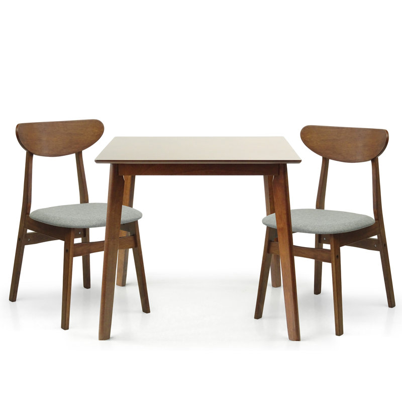Four Leg Dining Set, Medium Brown