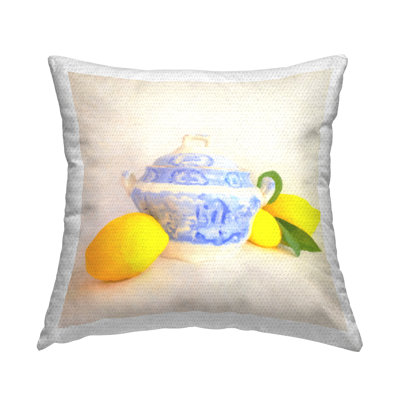 Stupell Industries Kitchen Lemon Still Life Outdoor Printed Pillow By Graffitee Studios In Yellow