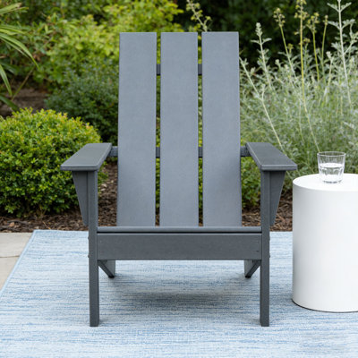 Weather-Resistant Outdoor Adirondack Chair，Gray