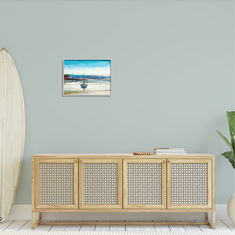 Abstrait bateau, art de la giclée par Liz Jardine, H 16 po x l 20 po x P 1,5 po, Estampe numérique Farmhouse