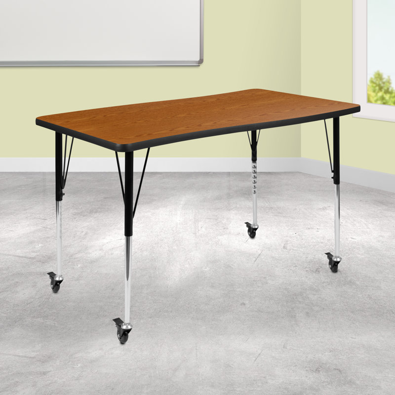 Table d'activité rectangulaire à hauteur réglable Goddard l 28 po x L 47,5 po, Chêne, L 28 po x P 47,5 po x H 22 à 30 po, Oui