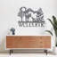 Art mural abstrait avec orignal, montagne et arbres - ACM-720780875-720780874